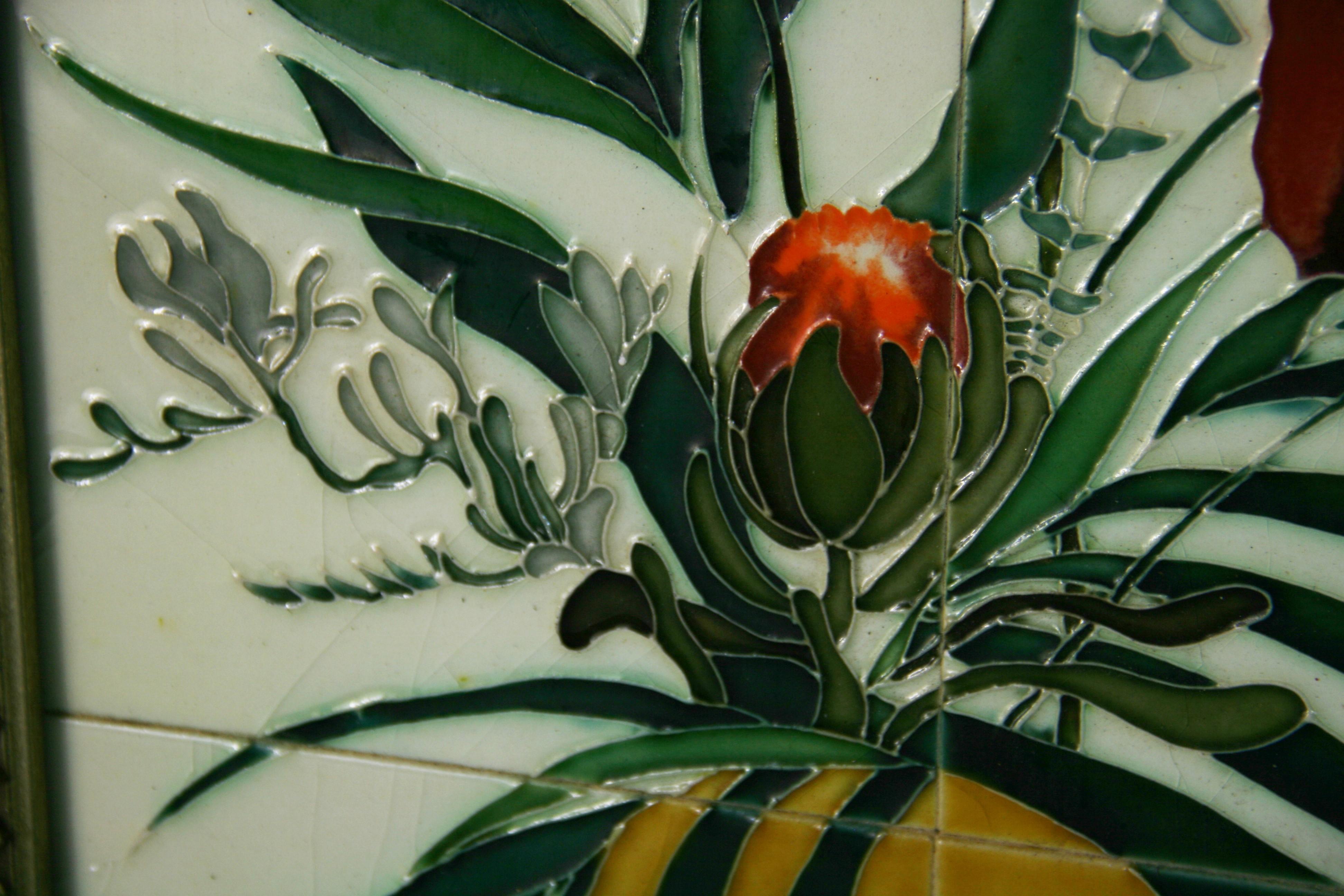 Japanese Floral Ceramic Tile Art Panel 6