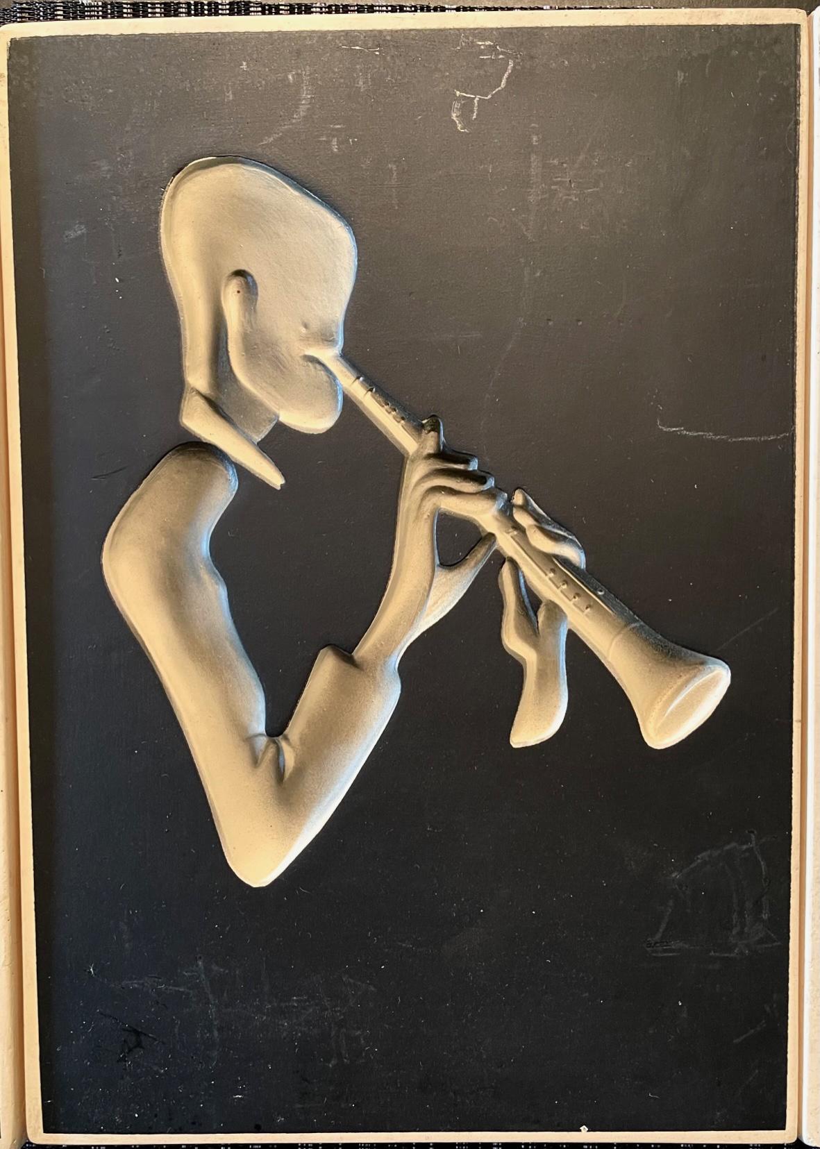 JAZZ MUSICIANS - FOUR WALL PLAQUES - American Modern Sculpture by Unknown