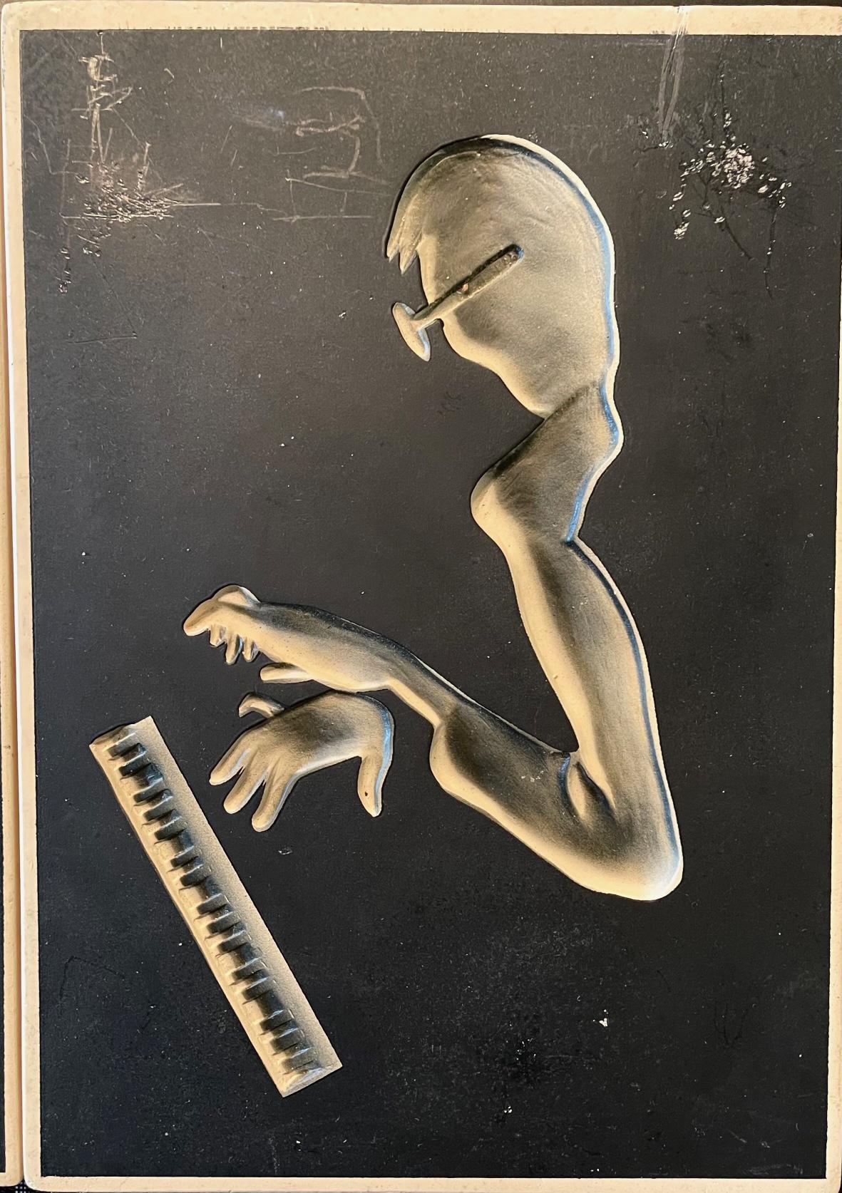 JAZZ MUSICIANS - FOUR WALL PLAQUES - Black Figurative Sculpture by Unknown