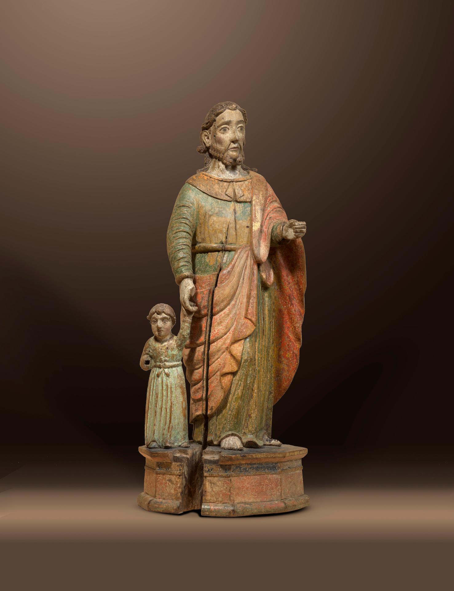Unknown Figurative Sculpture - JOSEPH WITH THE CHILD