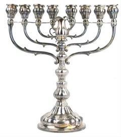 Judaica Hungarian Marked sterling silver Chanukiah
