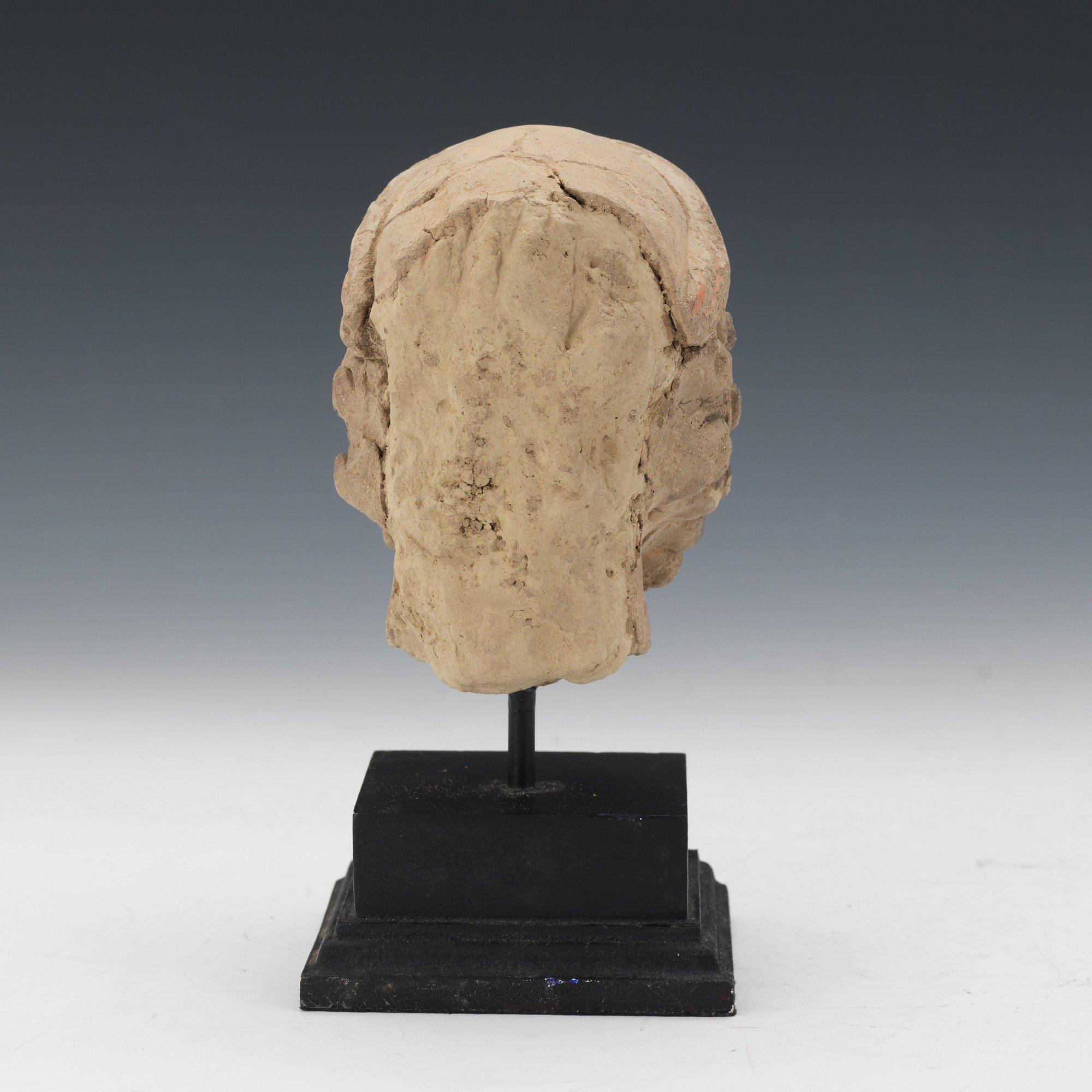 Kashan Terracotta Head of a Bearded Man, c. 1st-2nd Century AD For Sale 2