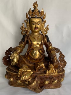 Kubera Statue 12 Inch with 24K Gold Handcrafted by Lost Wax Process