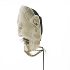 Kyogen Mask, Buaku Demon, Japanese Theatre, 19th Century, Woodcraft, Handmade