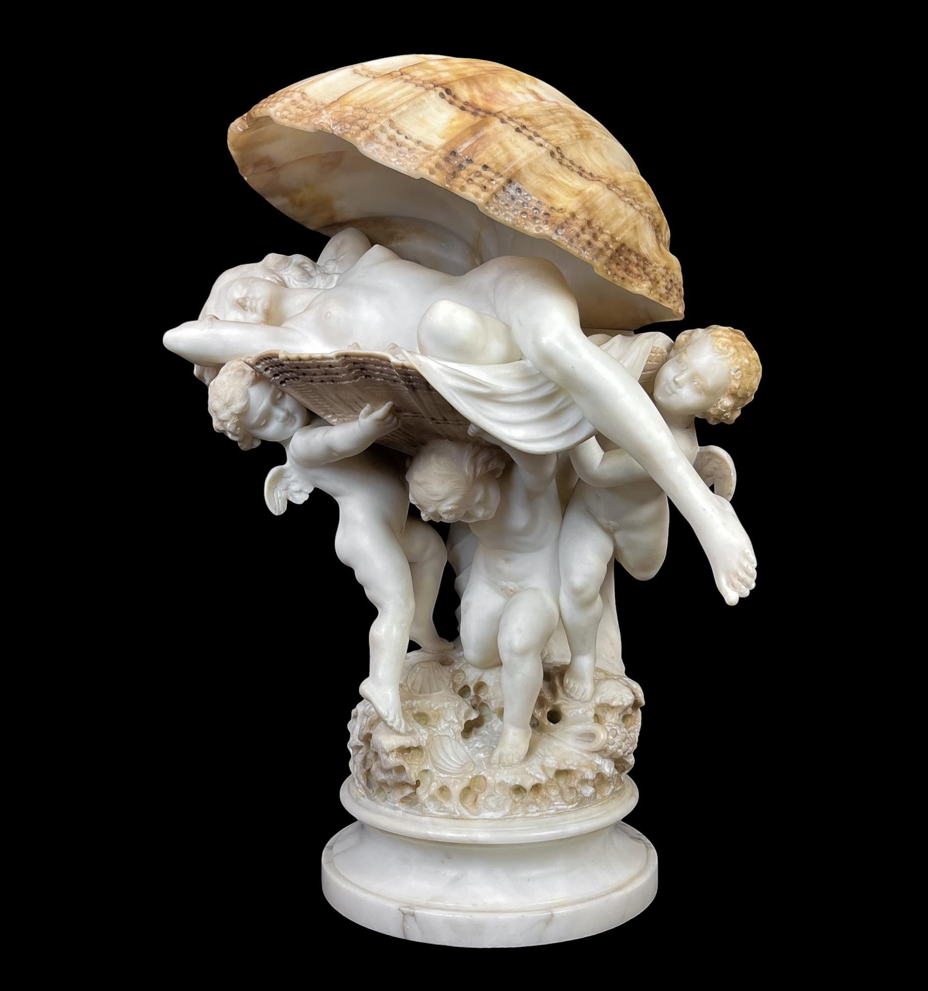 Tischlampe „La Perla Alabaster Birth of Venus“ aus Alabaster von Umberto Stiaccini im Angebot 7