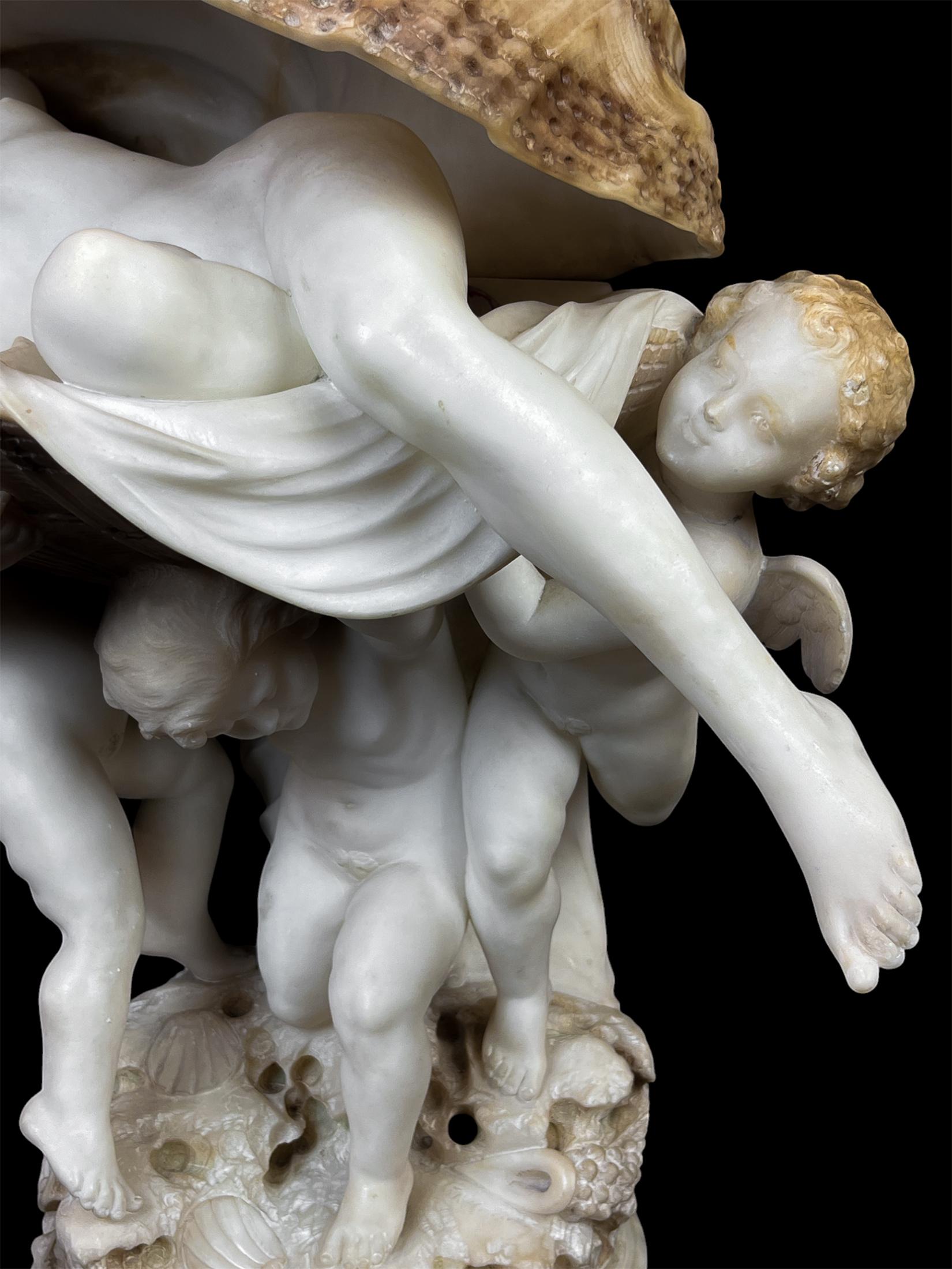 Tischlampe „La Perla Alabaster Birth of Venus“ aus Alabaster von Umberto Stiaccini im Angebot 8