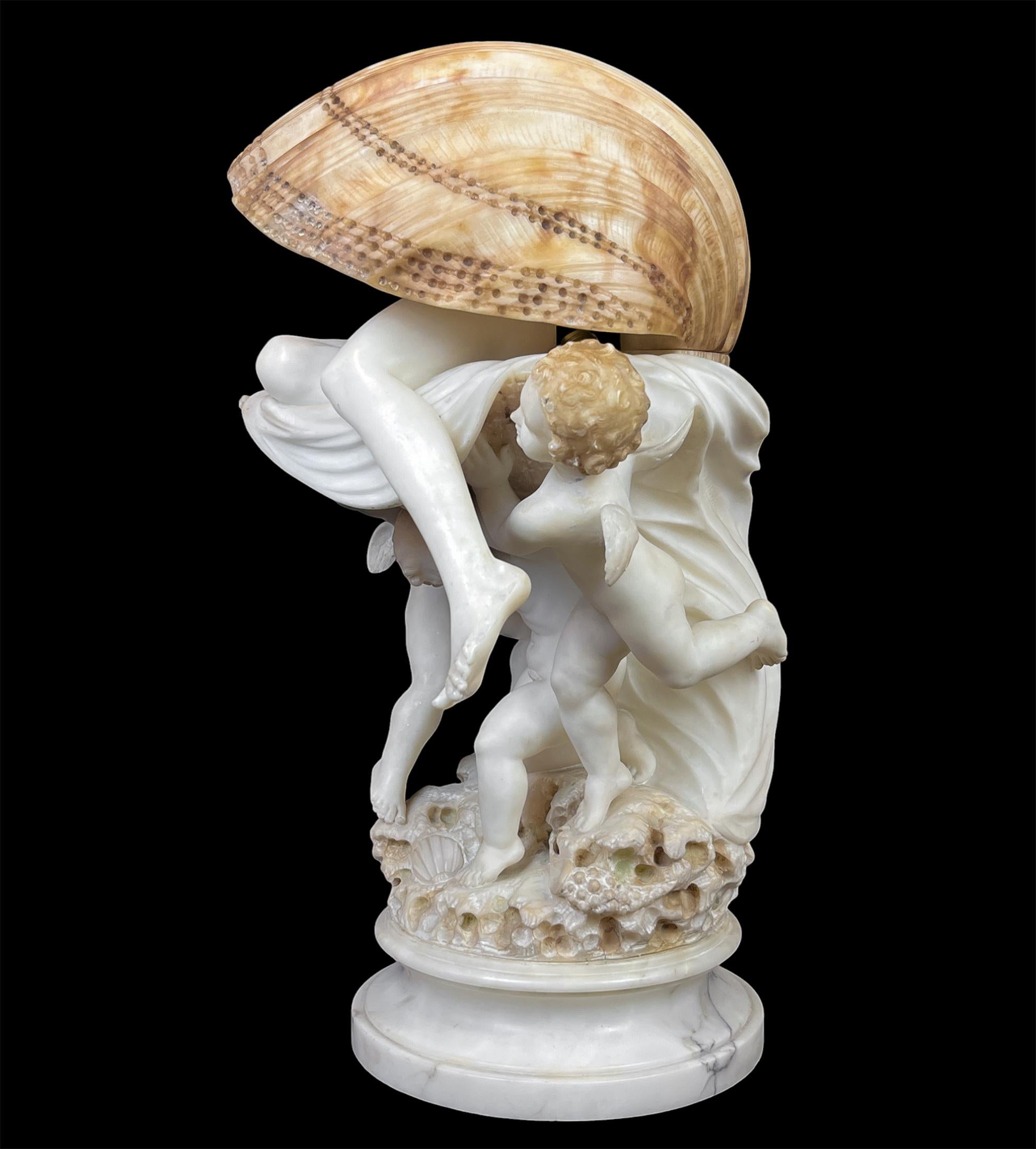 Tischlampe „La Perla Alabaster Birth of Venus“ aus Alabaster von Umberto Stiaccini im Angebot 9