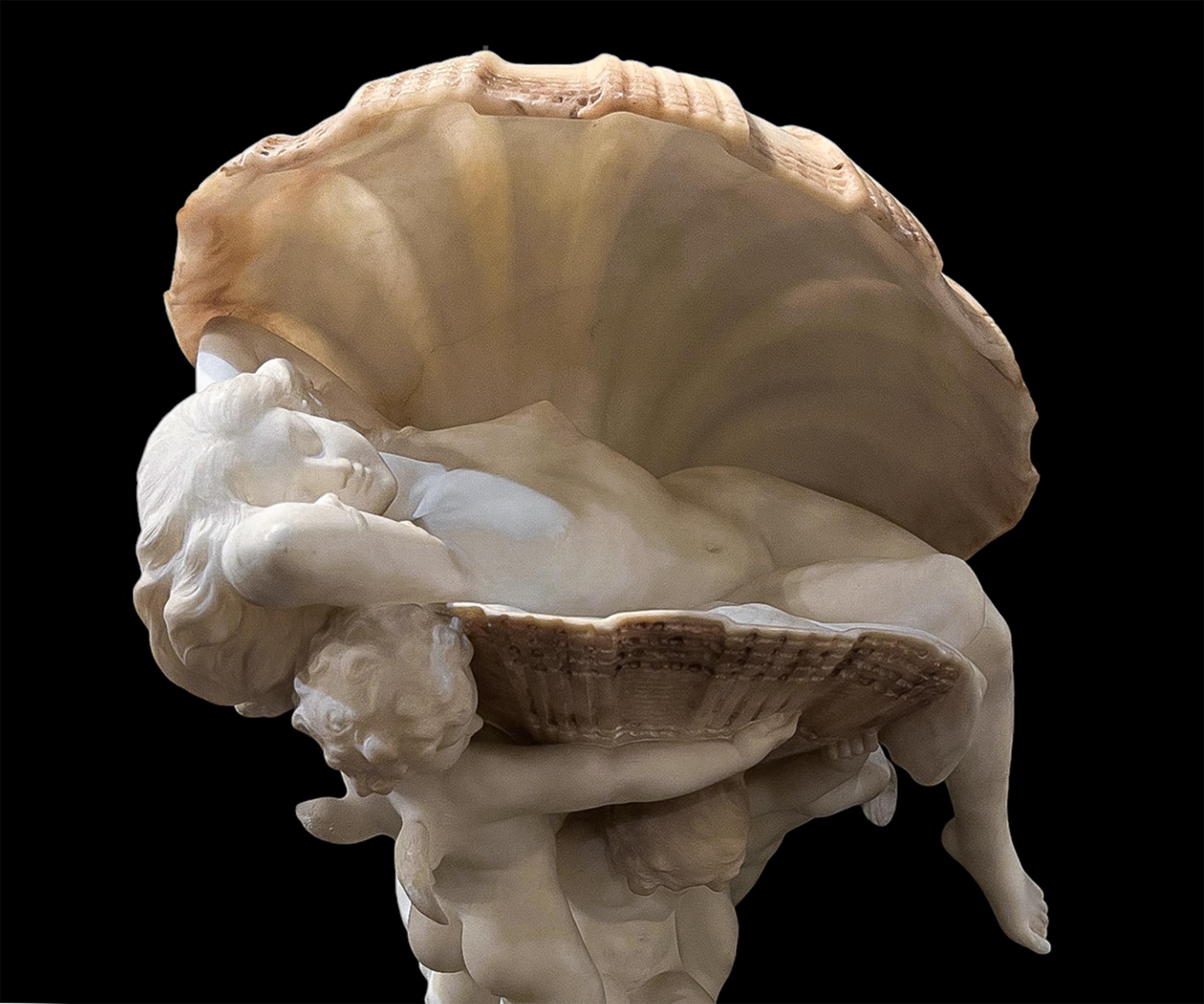Tischlampe „La Perla Alabaster Birth of Venus“ aus Alabaster von Umberto Stiaccini im Angebot 10