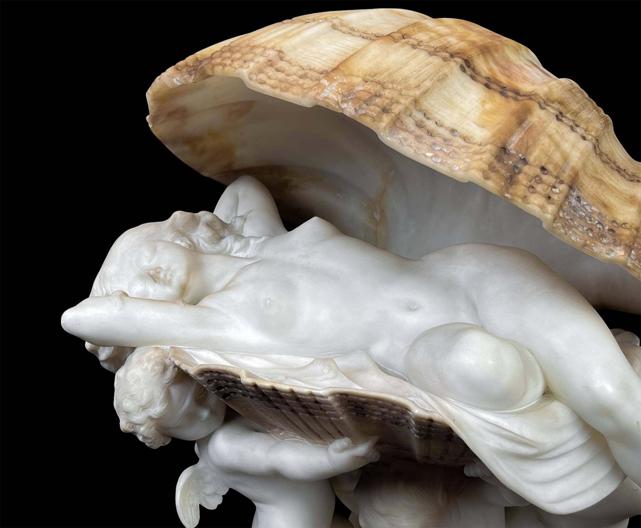 Tischlampe „La Perla Alabaster Birth of Venus“ aus Alabaster von Umberto Stiaccini – Sculpture von Unknown