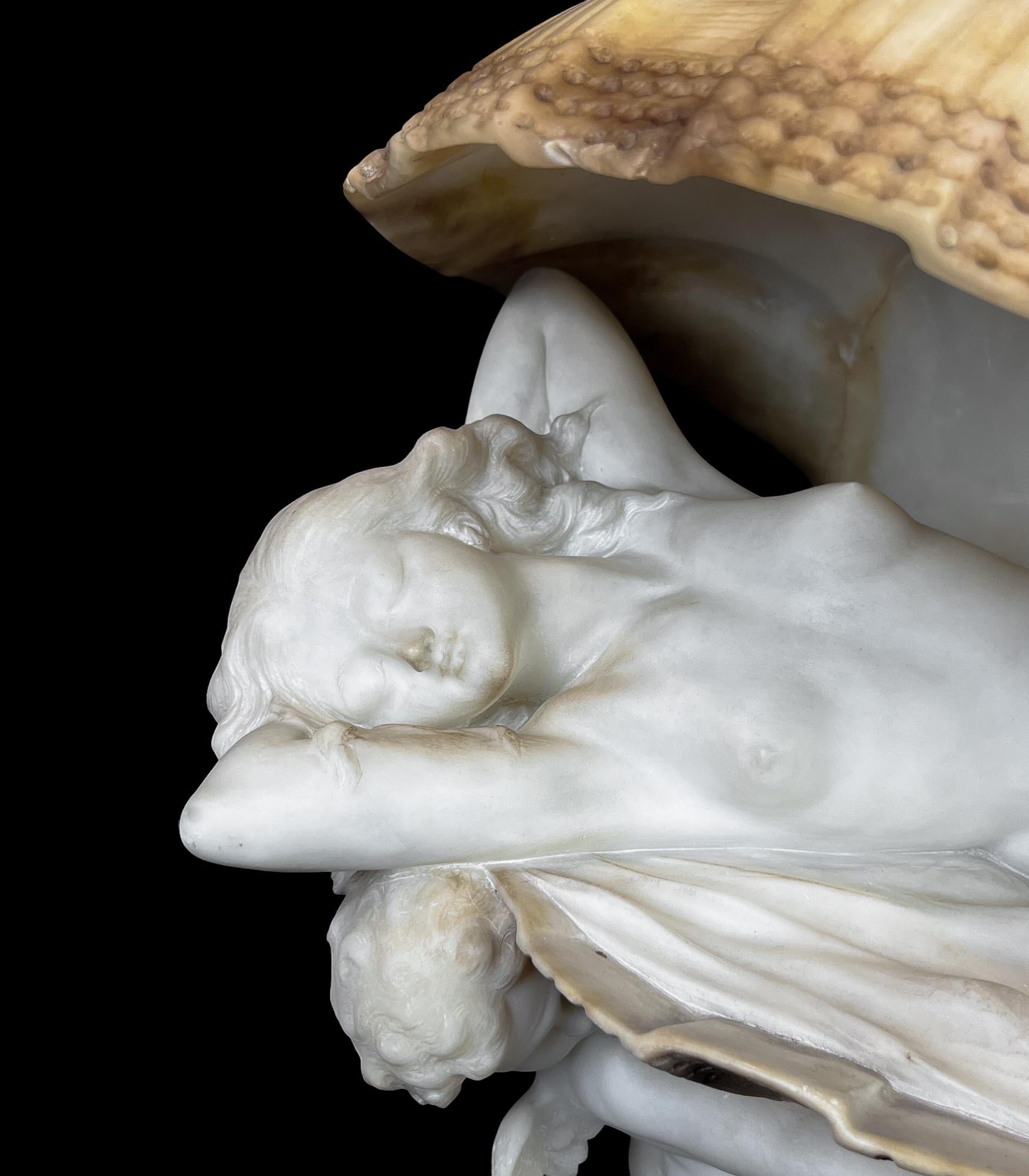 Tischlampe „La Perla Alabaster Birth of Venus“ aus Alabaster von Umberto Stiaccini im Angebot 1