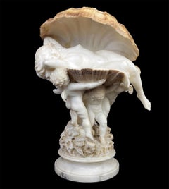 Lámpara de mesa Nacimiento de Venus de alabastro La Perla de Umberto Stiaccini