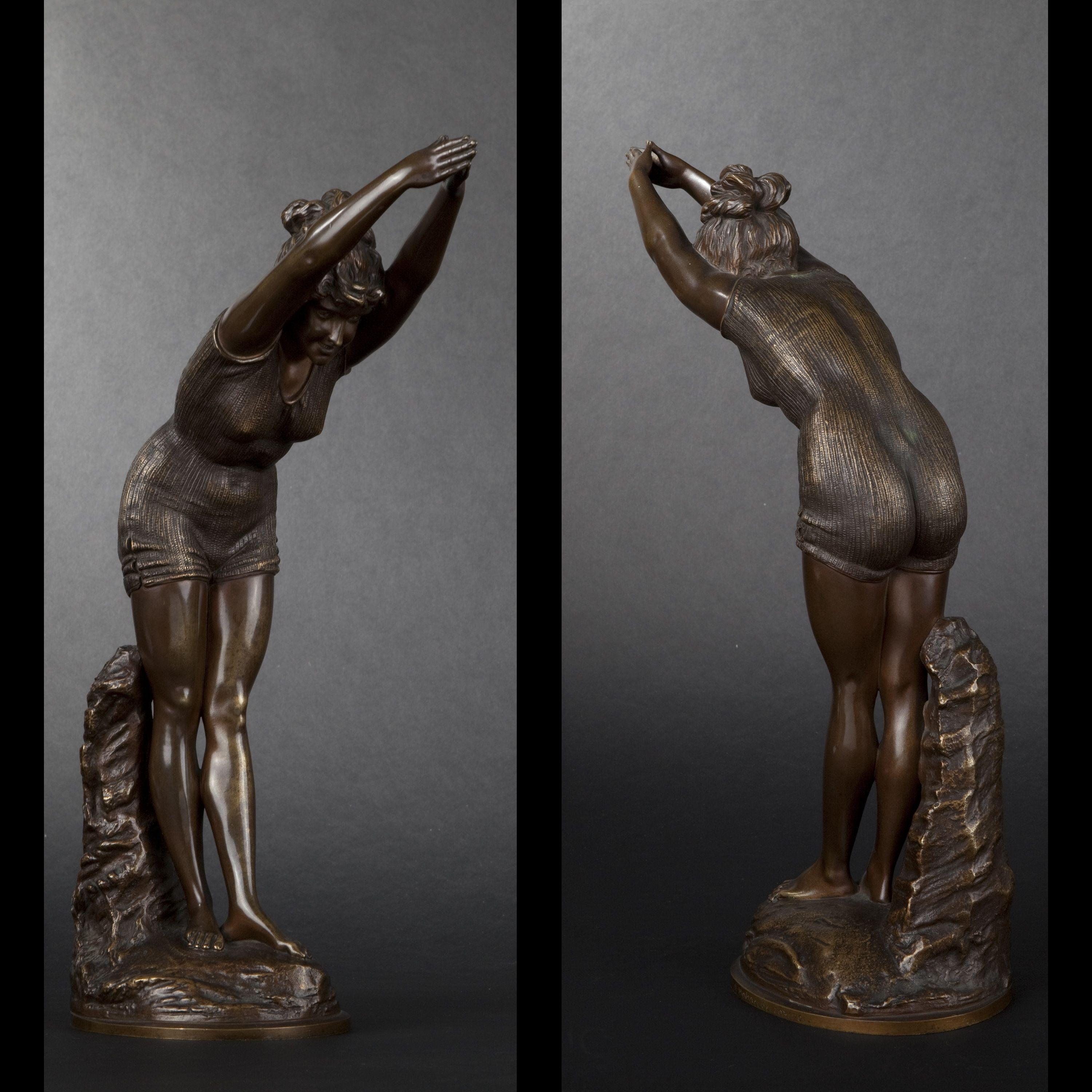 La Tuffolina ou le plongeur  par Odoardo Tabacchi - Art nouveau Sculpture par Unknown