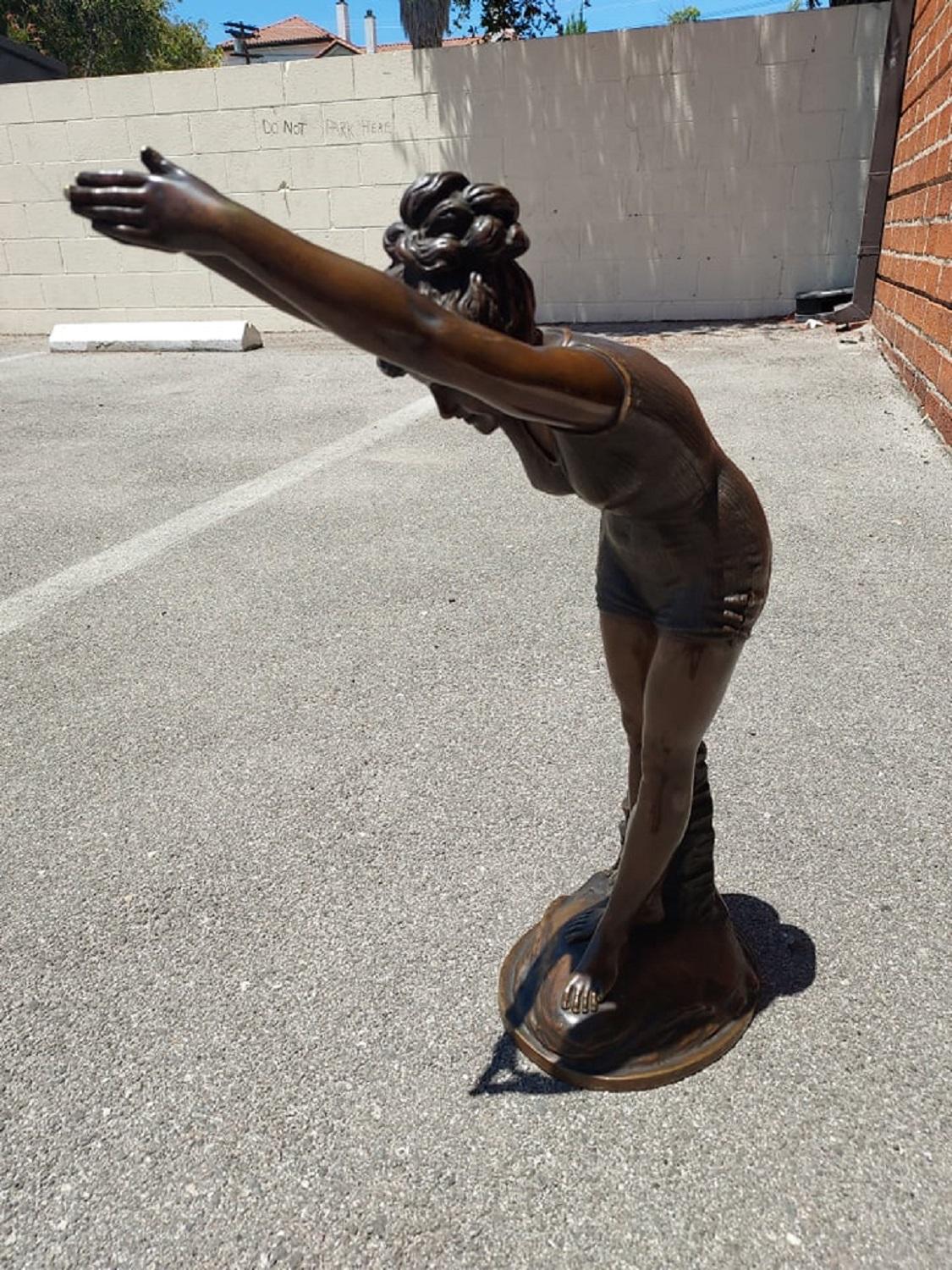 La Tuffolina ou le plongeur  par Odoardo Tabacchi - Sculpture de Unknown