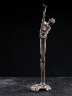 Lacquered wood Figure representing the deity Ashinaga, Japan, early 20th C