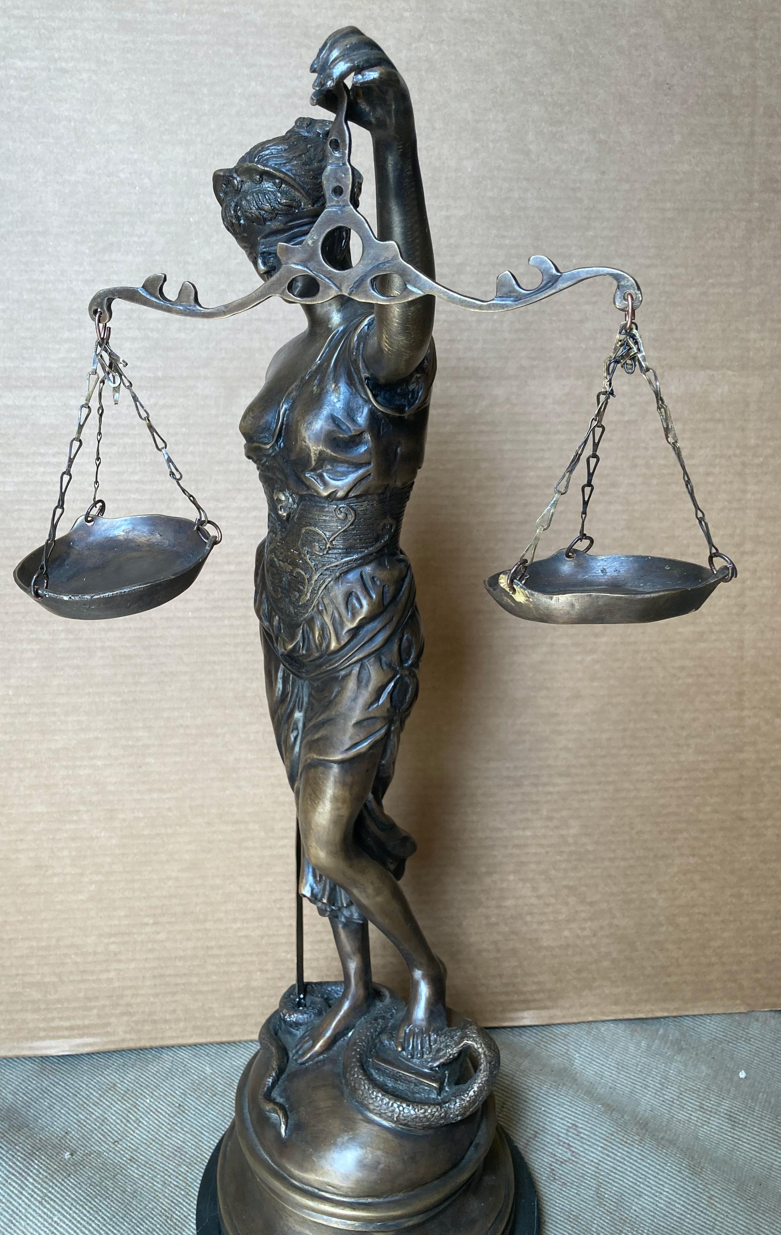 Lady Justice (Large Bronze) -- for your favorite attorney or judge! - Sculpture by Unknown