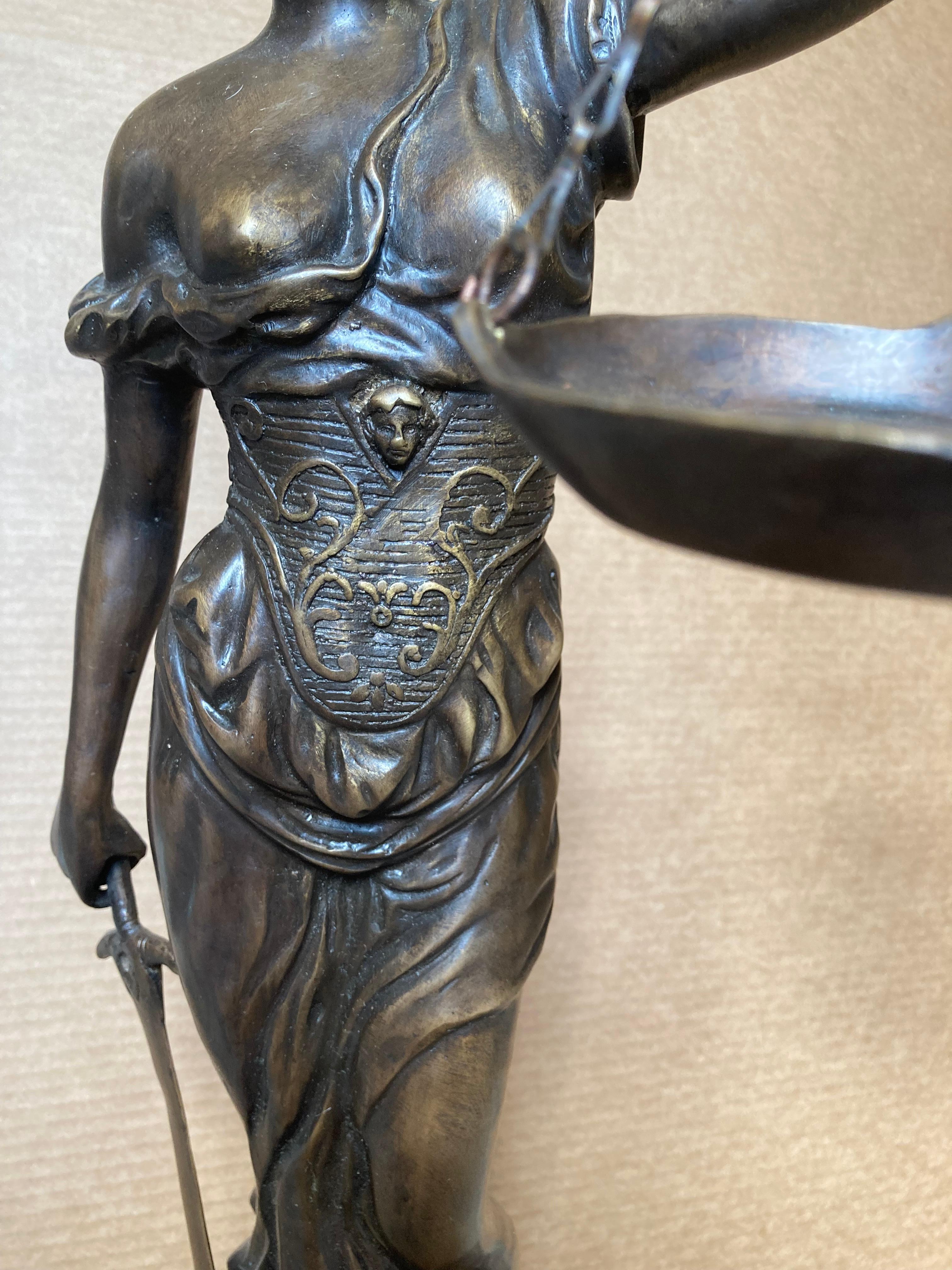 Lady Justice (Large Bronze) -- for your favorite attorney or judge! - Gold Figurative Sculpture by Unknown