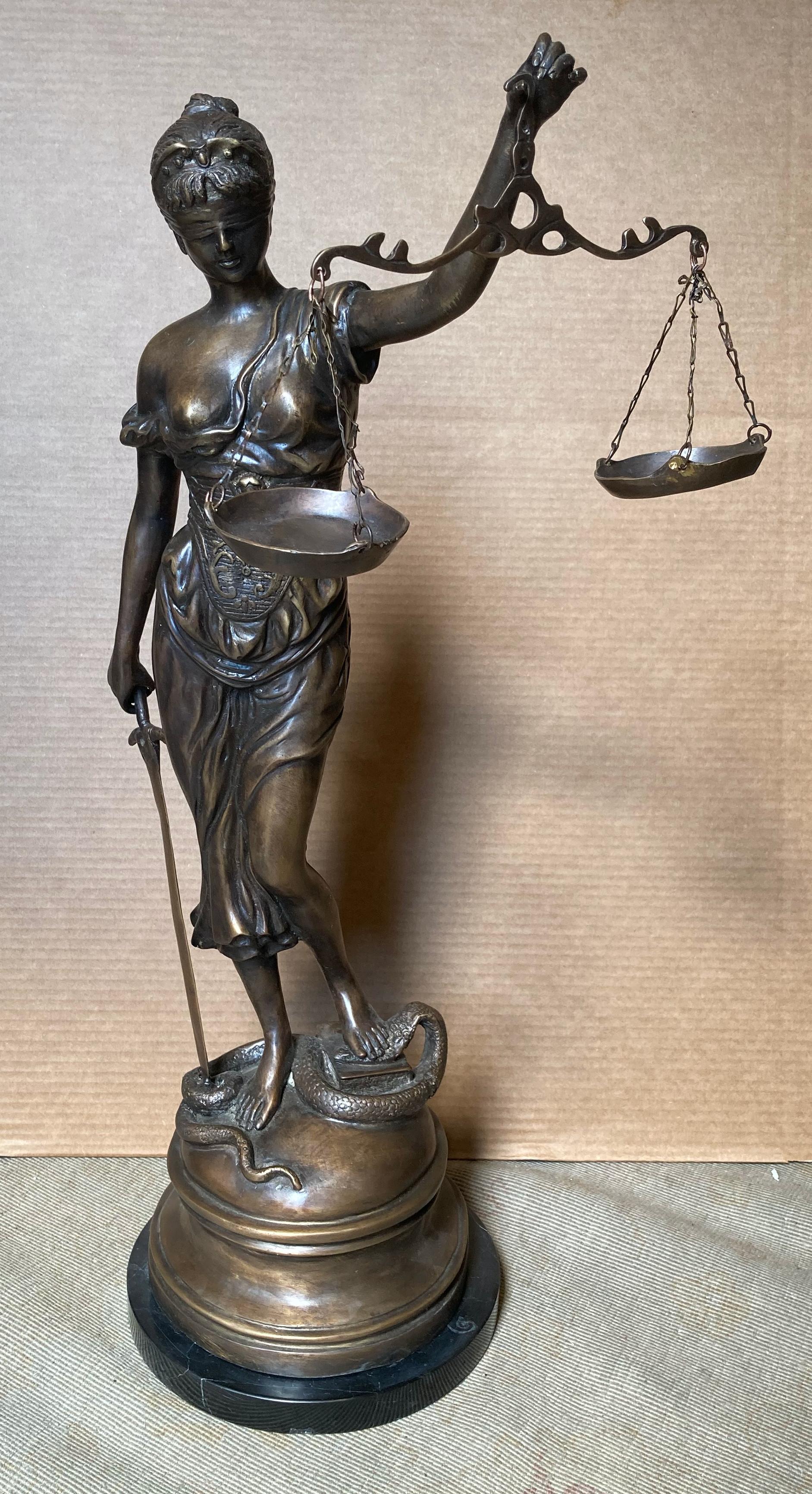 Unknown Figurative Sculpture - Lady Justice (Large Bronze) -- for your favorite attorney or judge!