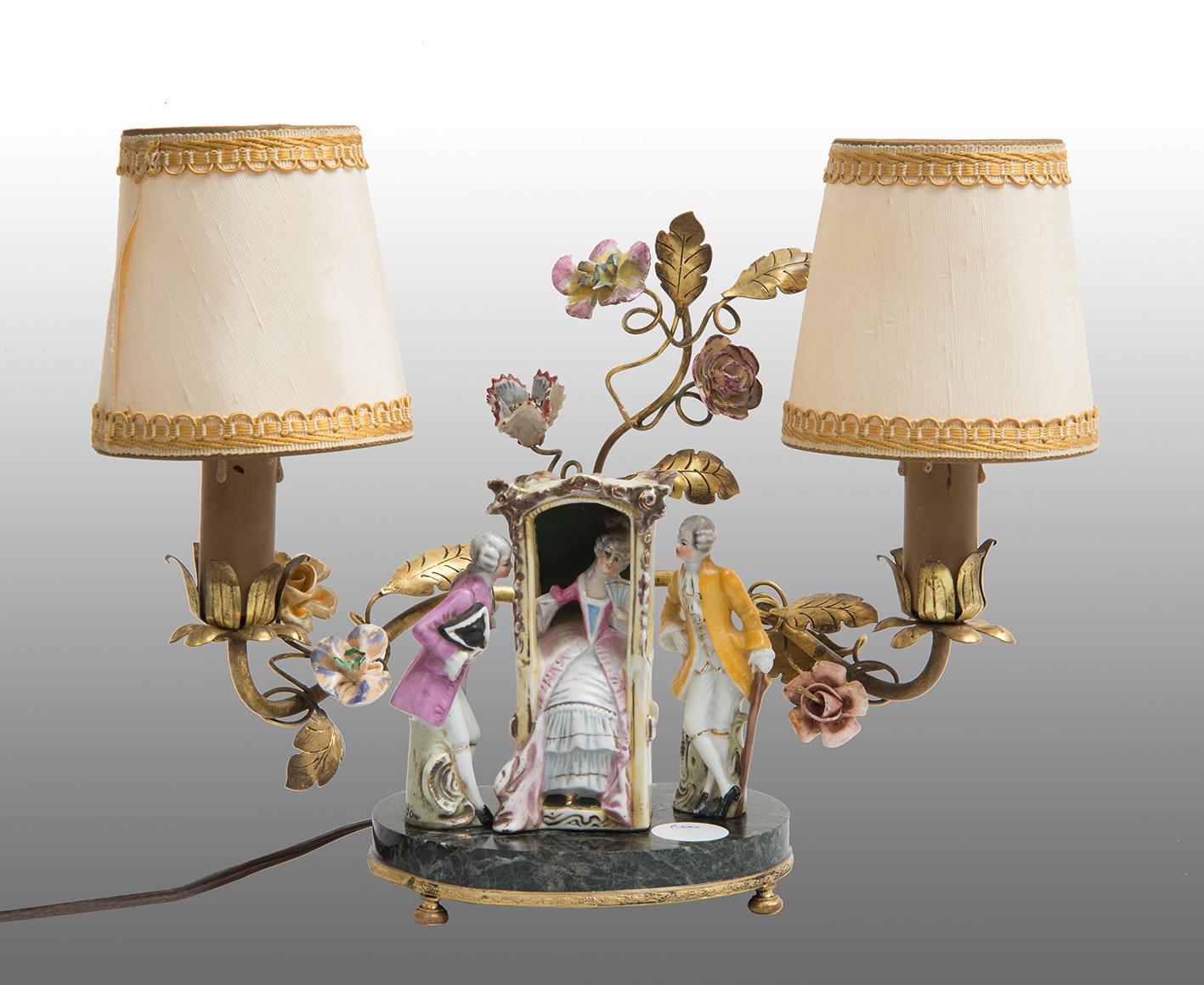 French Napoleon III abat-jour lamp