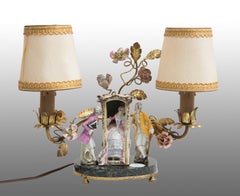 Vintage French Napoleon III abat-jour lamp