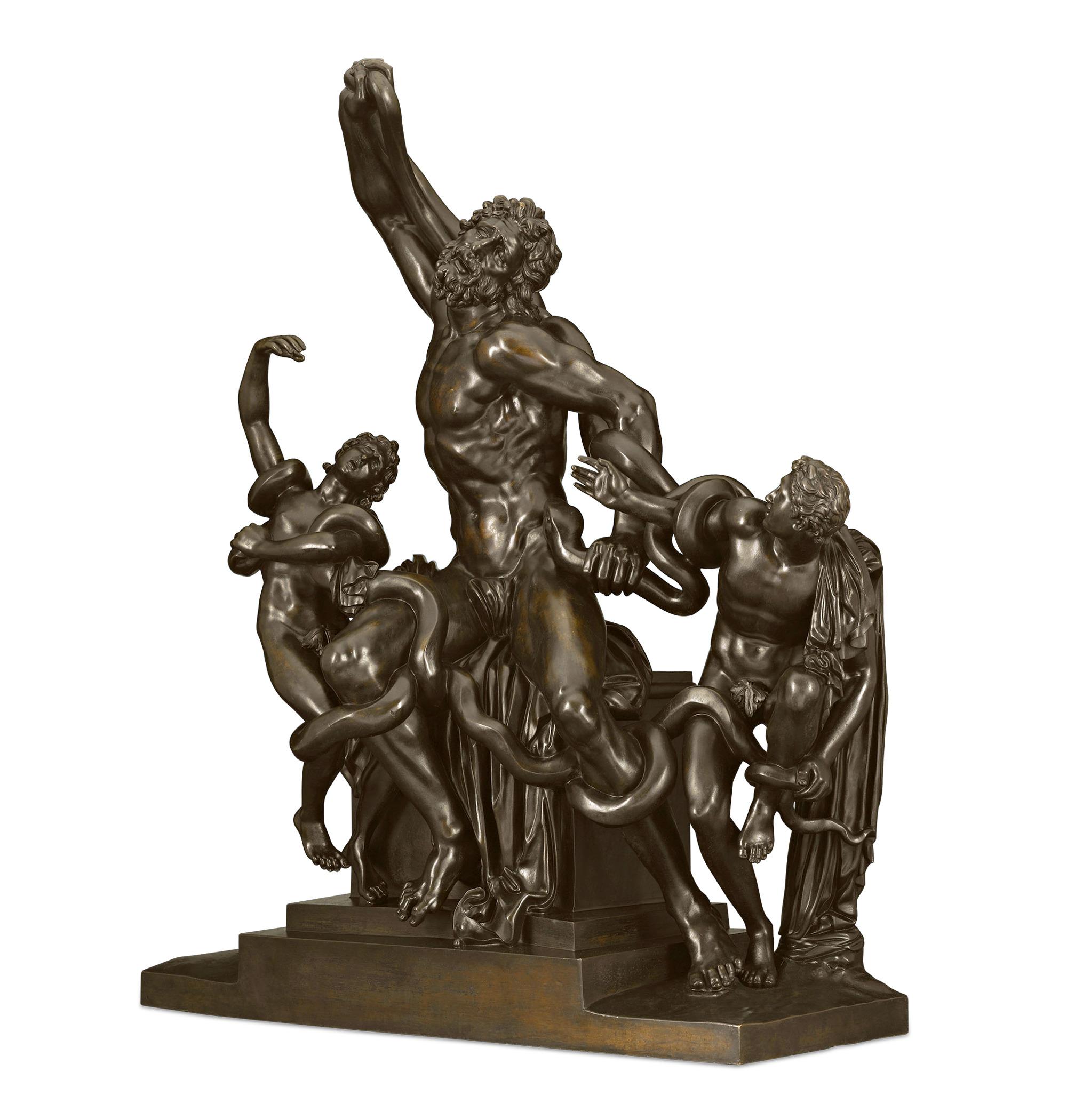 Laokoon und seine Söhne Bronze – Sculpture von Unknown