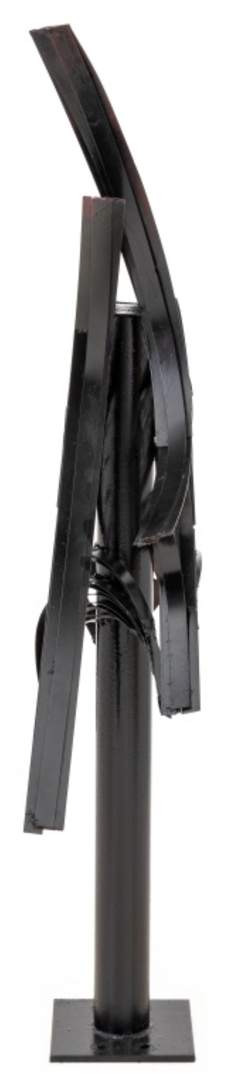 Large Abstract Black Painted Metal Sculpture For Sale 2