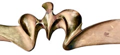 Large Bronze Abstract Sculpture of a Bird in Flight