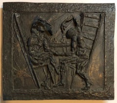Large Bronze Bas Relief Danse Macabre Expressionist Sculpture Totentantz