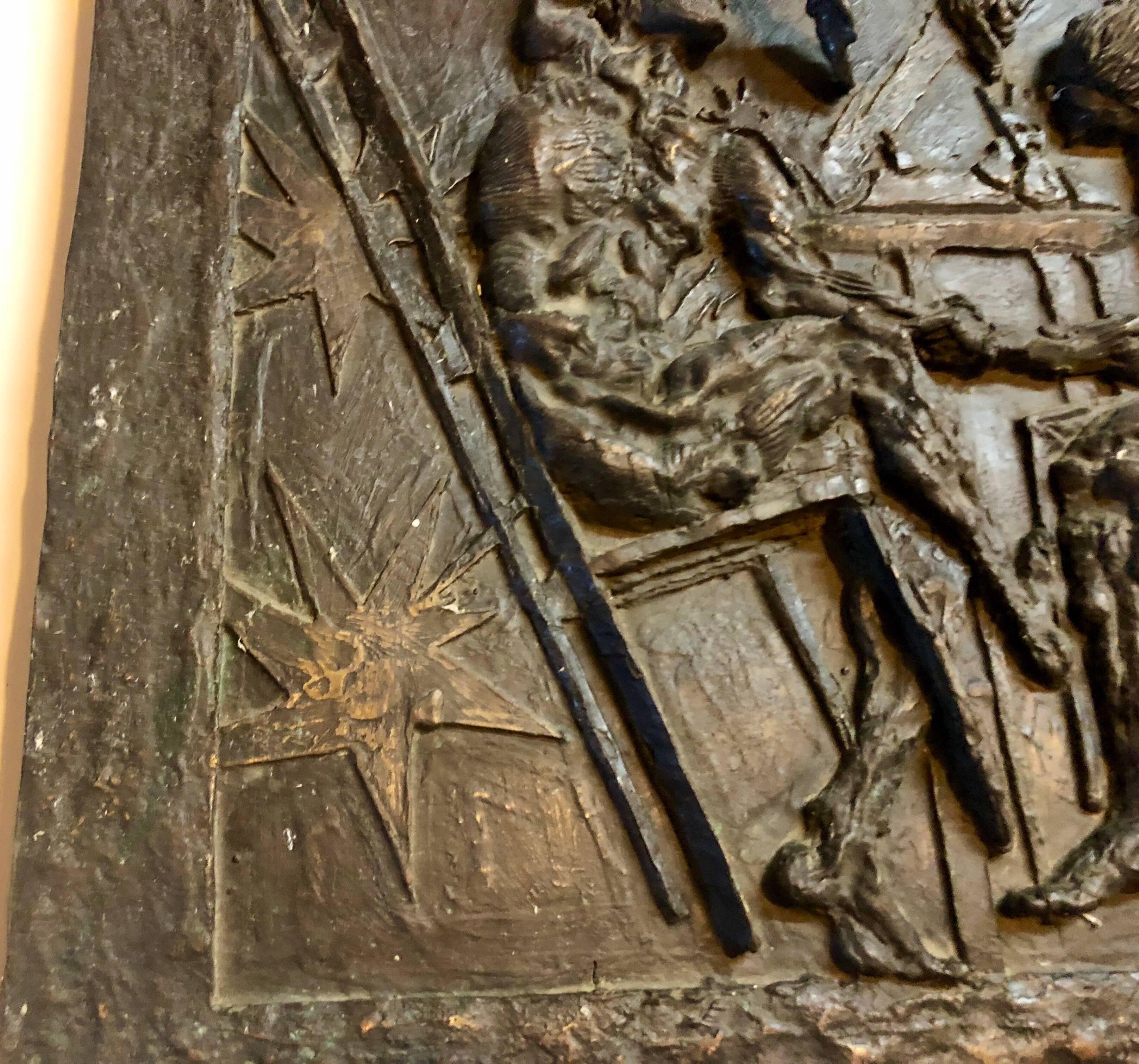 Large Bronze Bas Relief Danse Macabre Expressionist Sculpture Totentantz  3