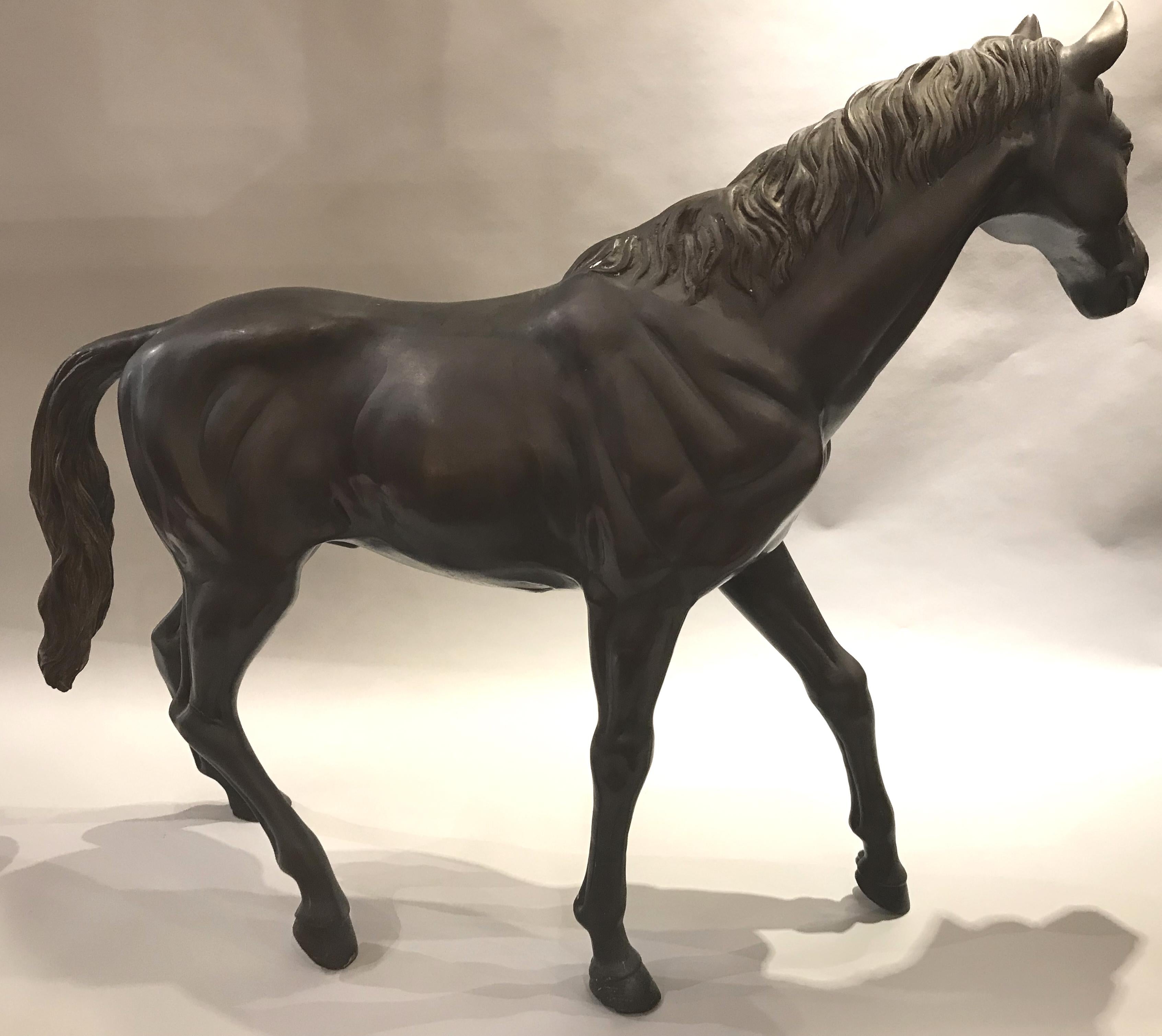 Large Floor Standing Bronze of a Horse after Pierre Jules Mene - Realist Art by Unknown