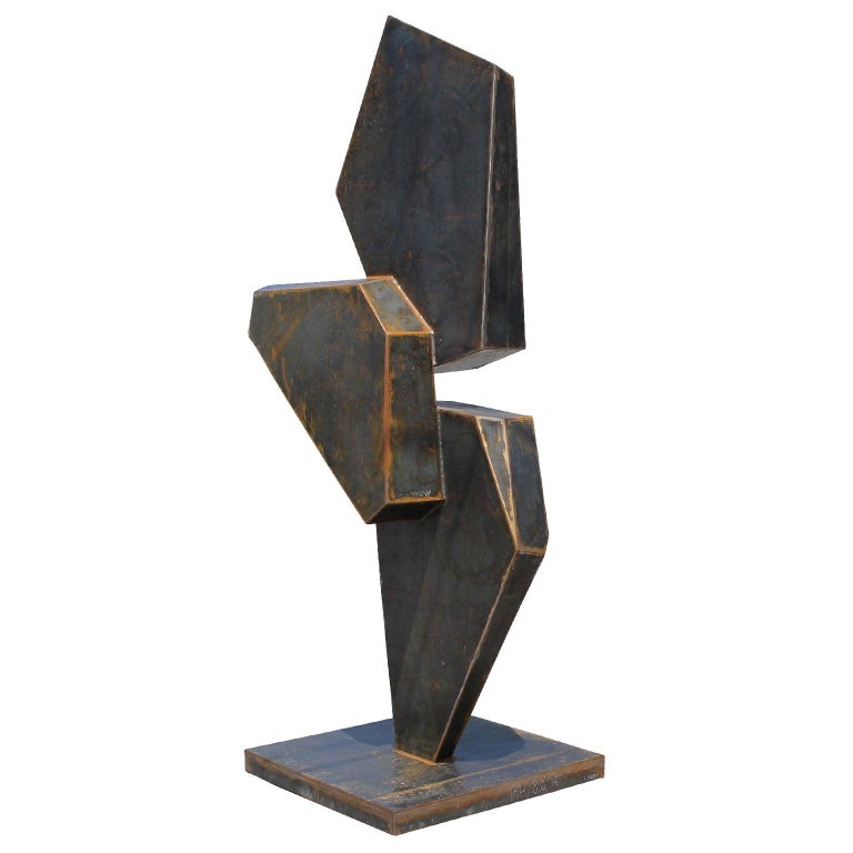 Unknown - Large Geometric Corten Steel Contemporary ...