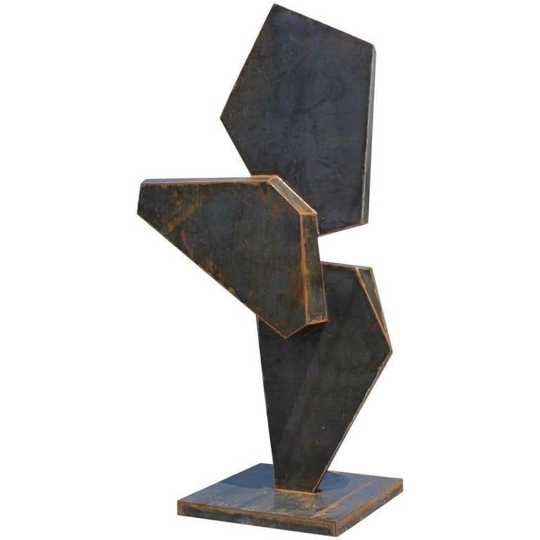 Unknown Large Geometric Corten Steel Contemporary Outdoor