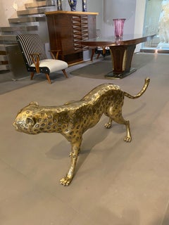 Large Gilt Bronze Sculpture of Cheetah