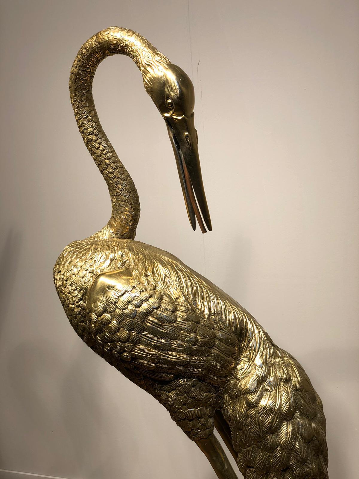 Large Gilt Bronze Sculptures of Herons 4