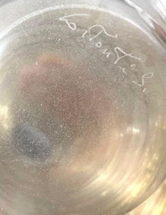 Large Murano Glass Abstract Blown Glass Sculpture Gold, Clear Constantini Vase