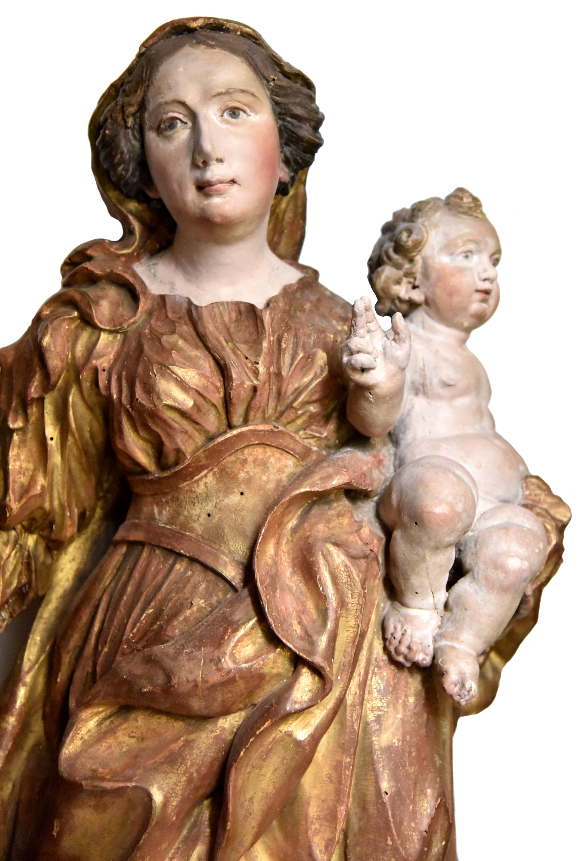 Large Procession Madonna, Italian school of the eighteenth century - Sculpture by Unknown