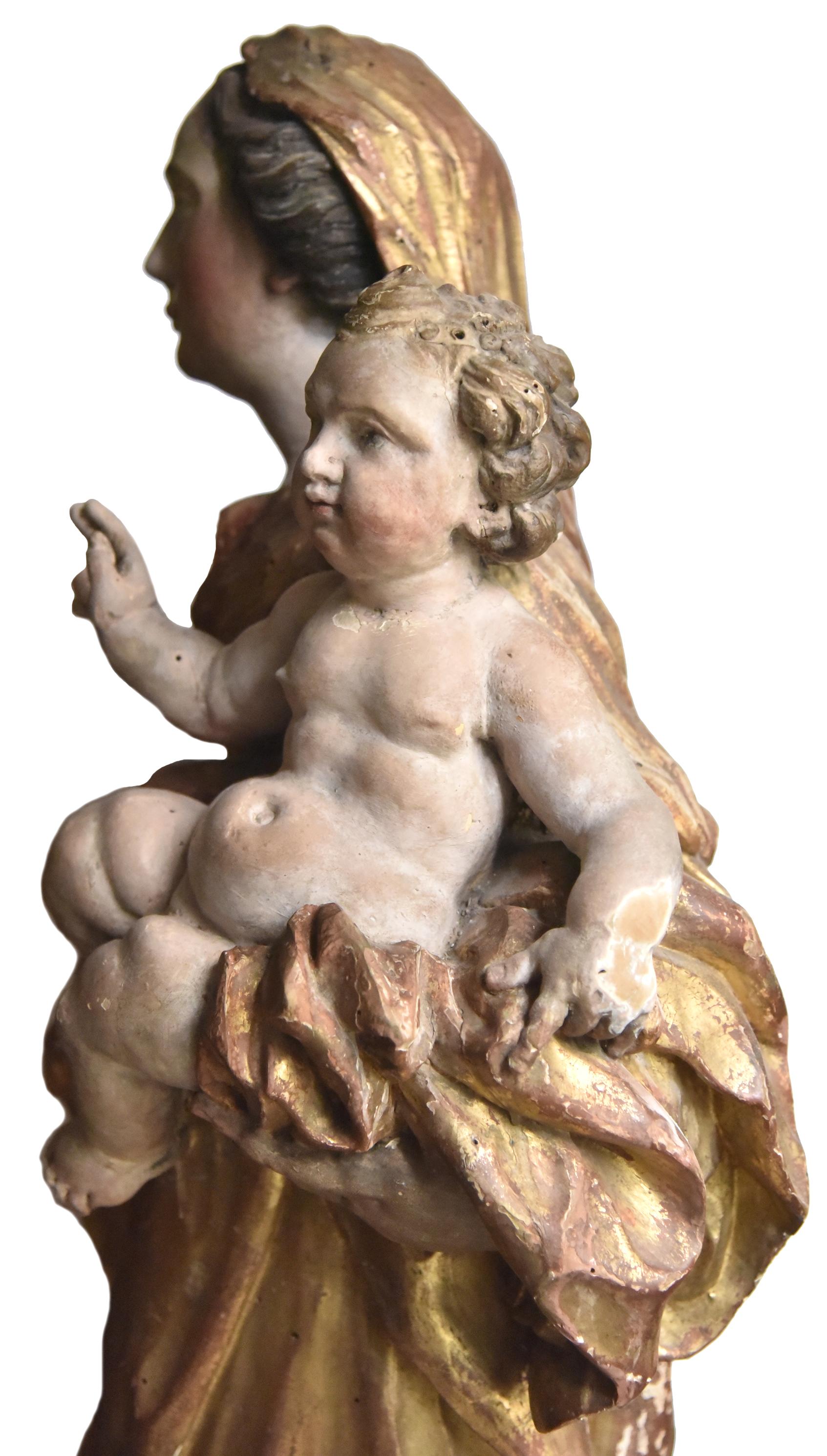 Large Procession Madonna, Italian school of the eighteenth century - Baroque Sculpture by Unknown