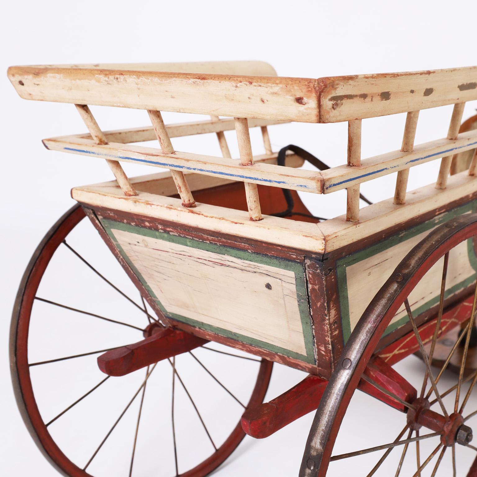 Grand cheval et charrette en jouet Vintage en vente 5