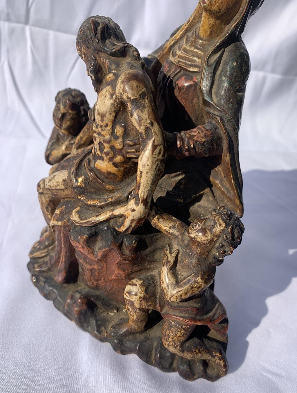 Unknown Late 17th century Italian wood sculpture Piety Painted