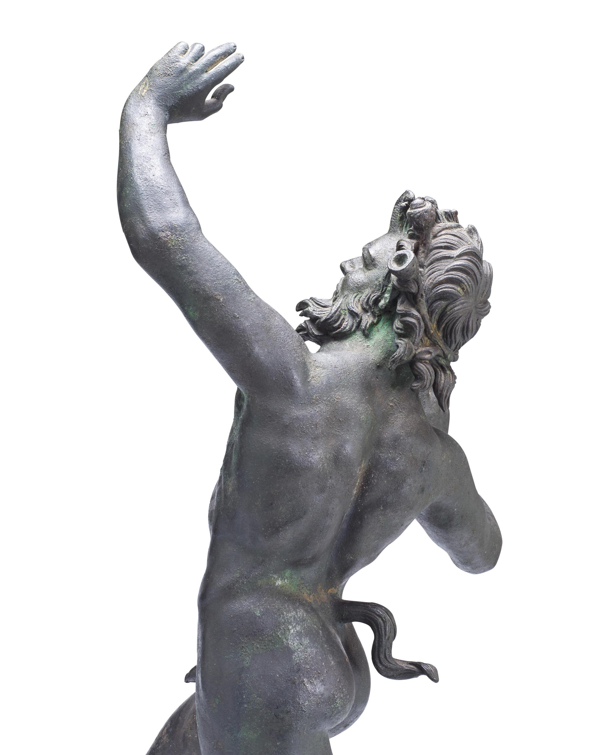 Late 19th century Grand Tour bronze of the Dancing Faun - Sculpture by Unknown