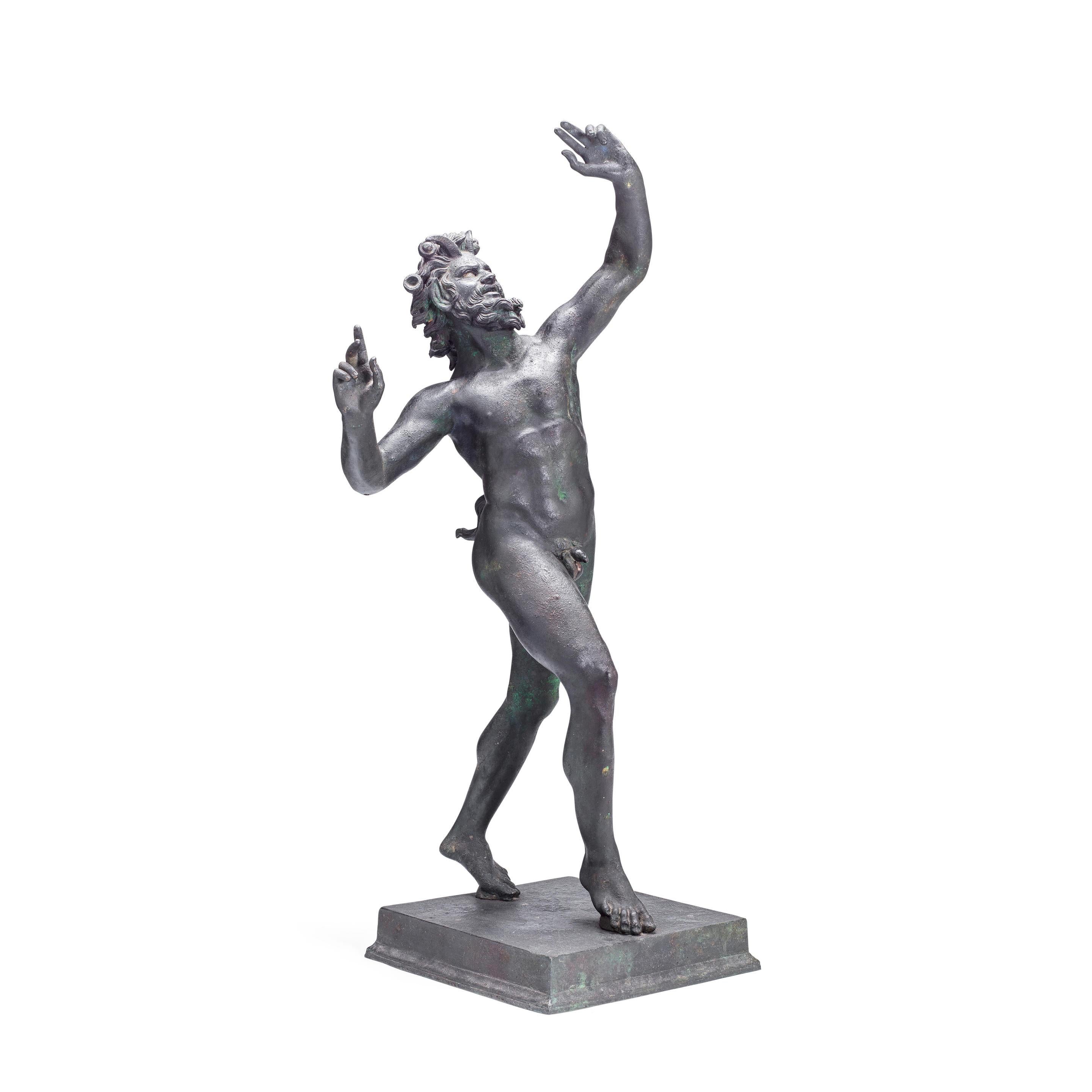 Unknown Figurative Sculpture - Late 19th century Grand Tour bronze of the Dancing Faun