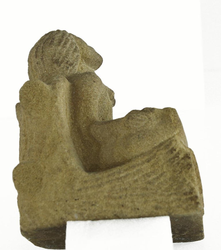 Late 19th Century Stone Carved Figure of Seated Angel For Sale 2