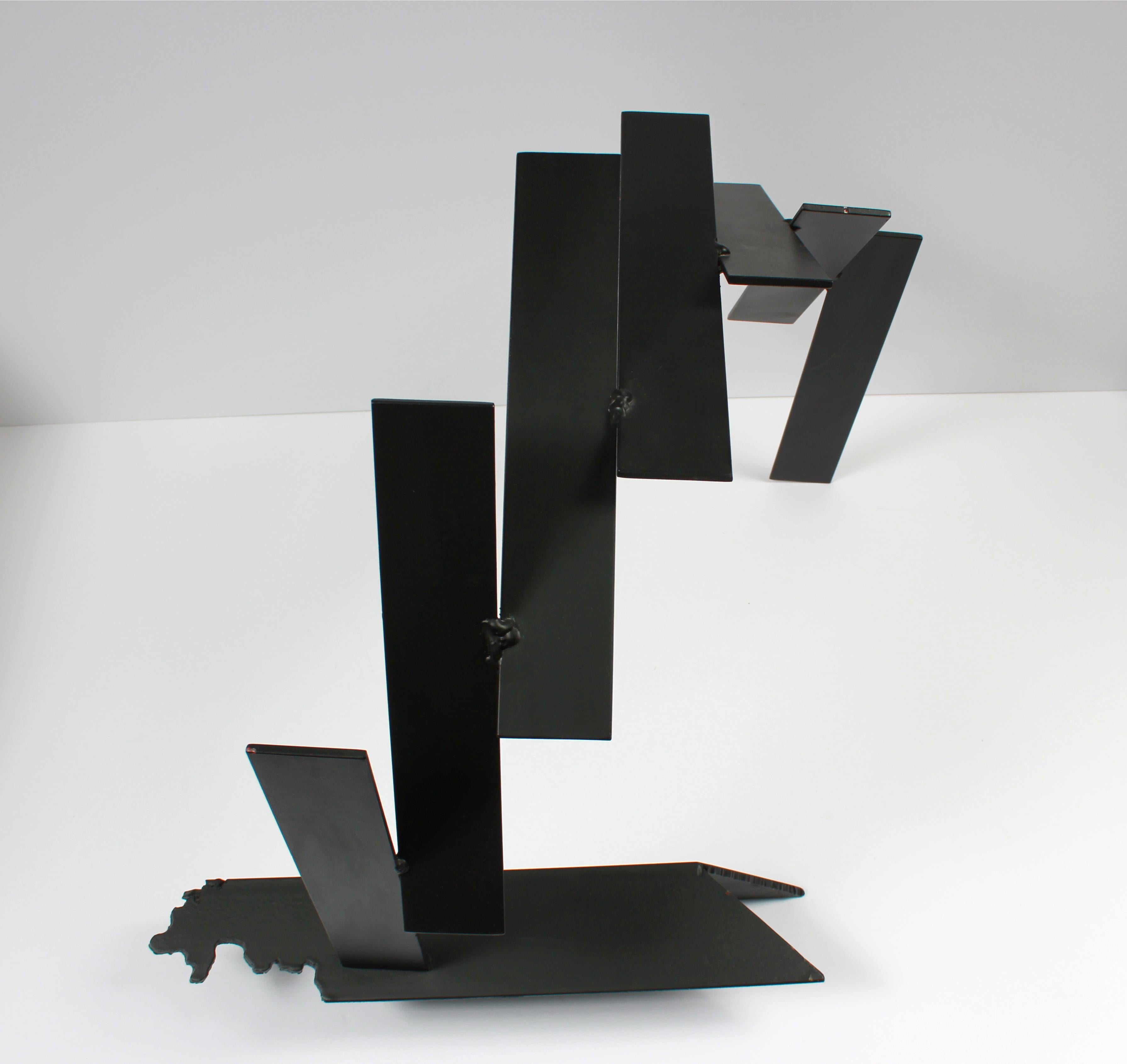 Late 20th Century Multi Media Metal Slanted Arch Sculpture For Sale 2