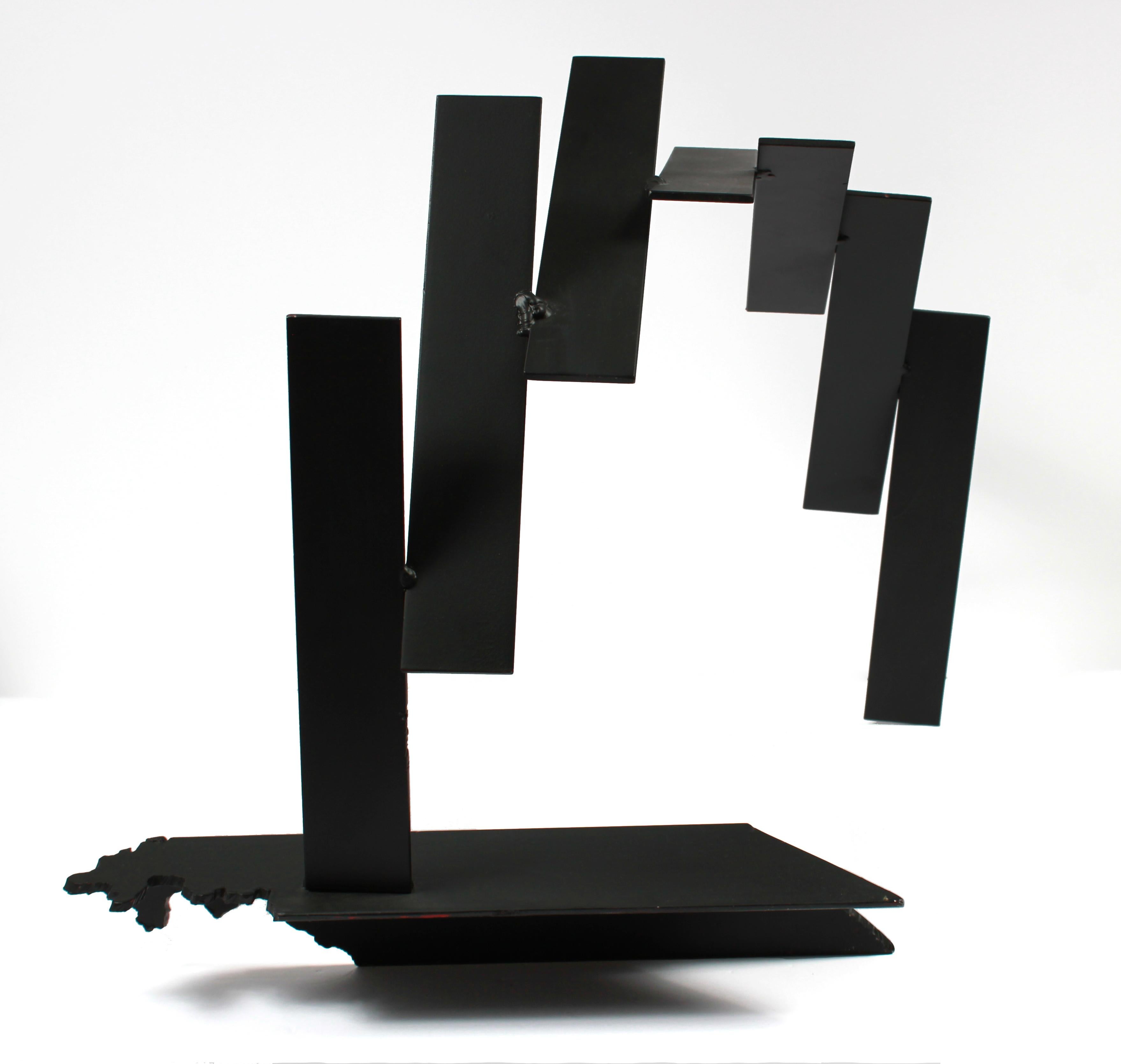 Unknown Abstract Sculpture - Late 20th Century Multi Media Metal Slanted Arch Sculpture