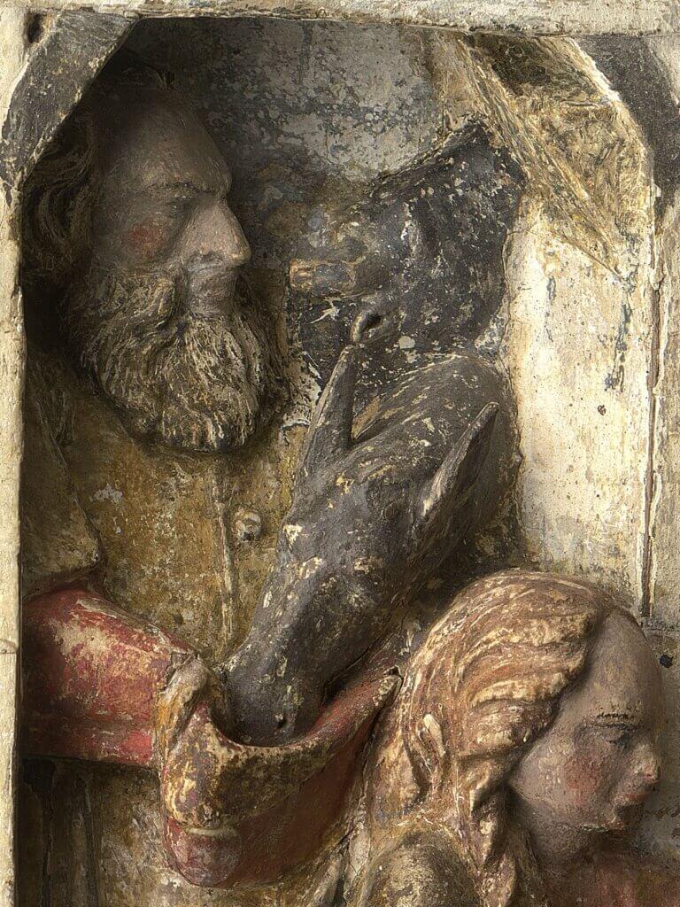 Spätgotisches Relief „Schmückung der Magien“ (Gotisch), Sculpture, von Unknown