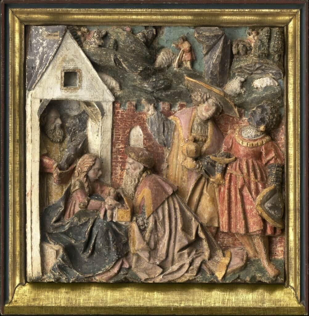 Relief gotique tardif "Adoration des Mages"