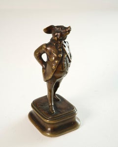 Le cochon gentilhomme - Figurine en bronze humoristique, 19e siècle