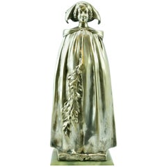 Leo Laporte-Blairsy Art Nouveau in argento con sovrapposizione di bronzo, 1903