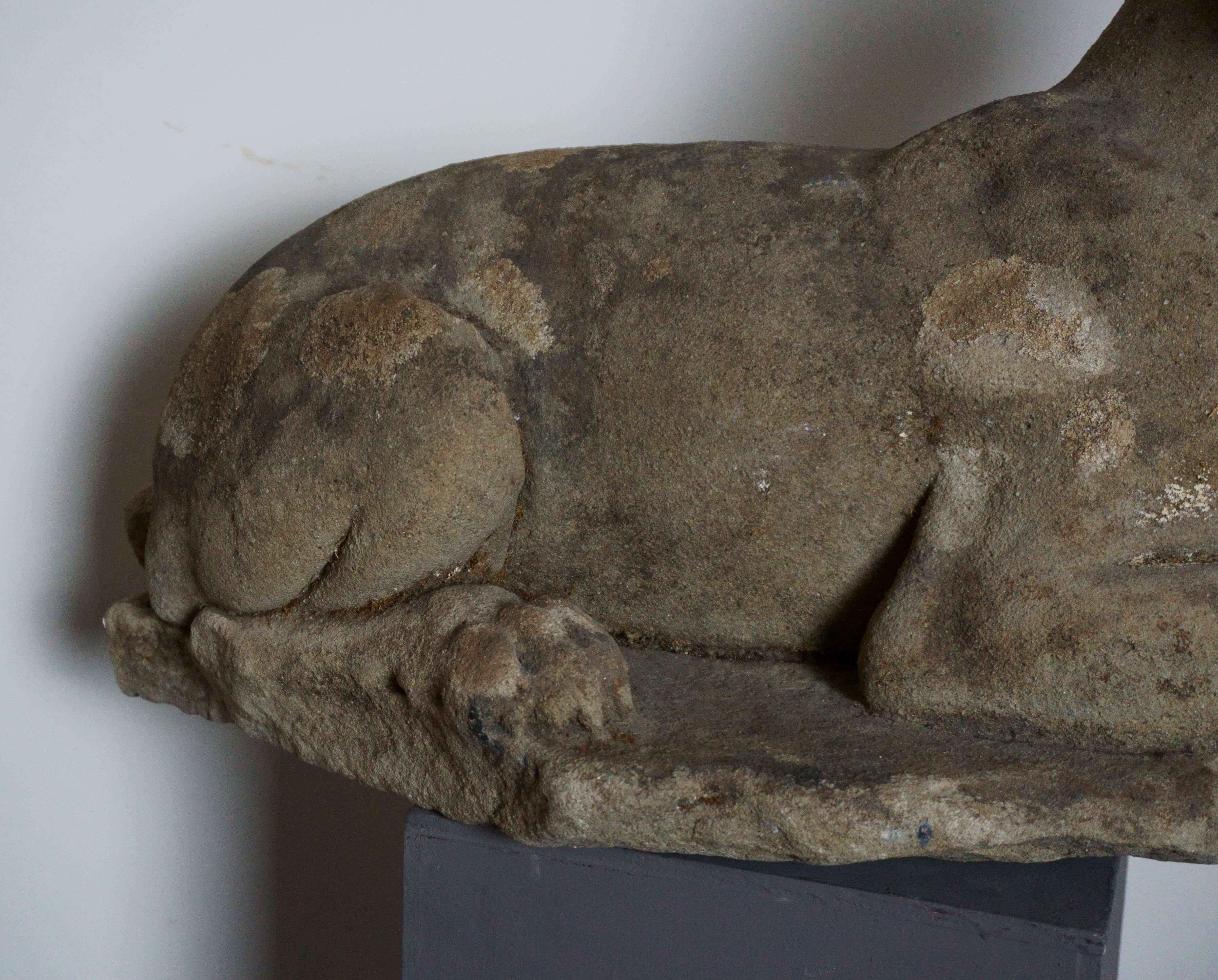 Levriero Grande Scultura Rinascimentale in Pietra Serena Firenze XVI secolo in vendita 5