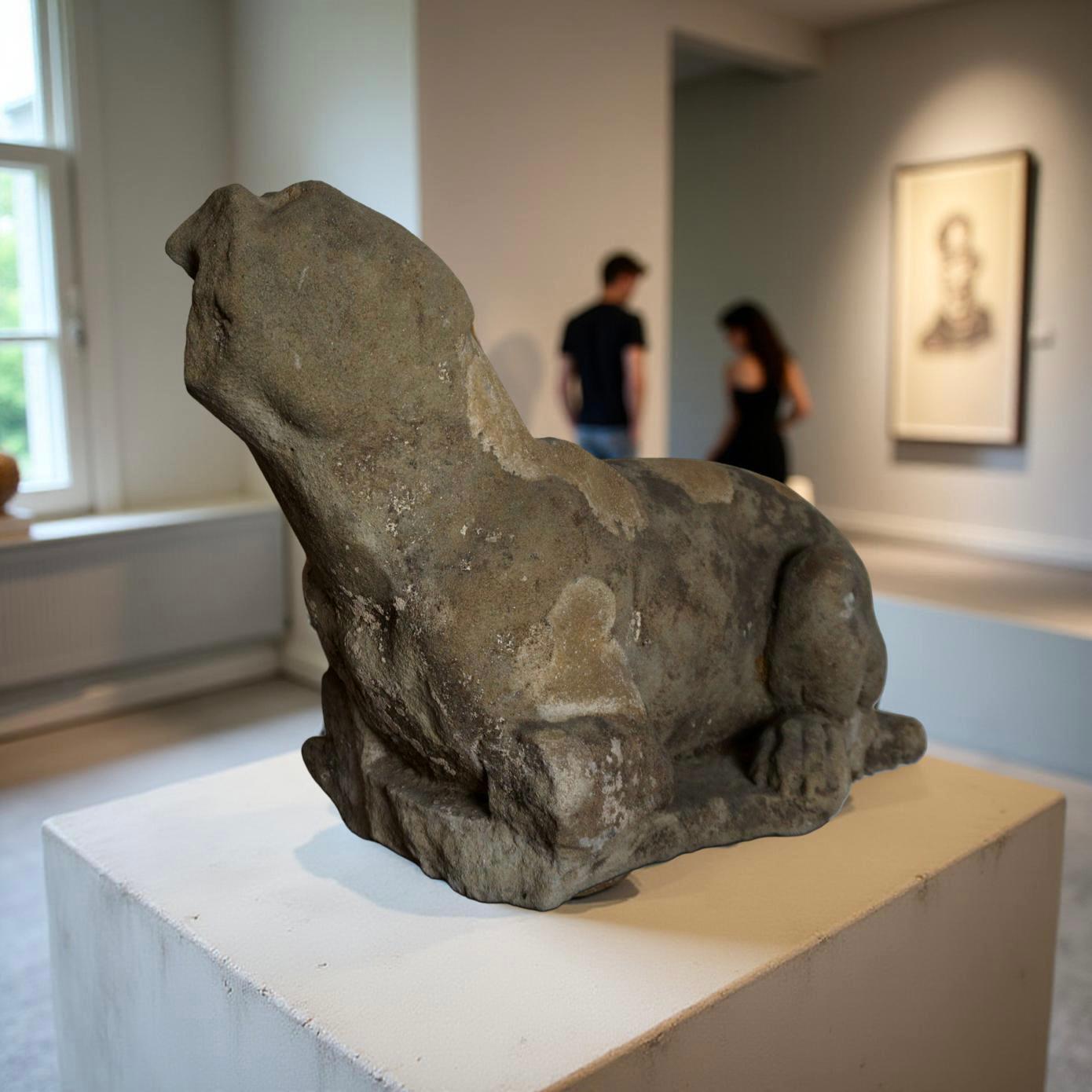 Levriero Grande Scultura Rinascimentale in Pietra Serena Firenze XVI secolo - Sculpture Rinascimento di Unknown