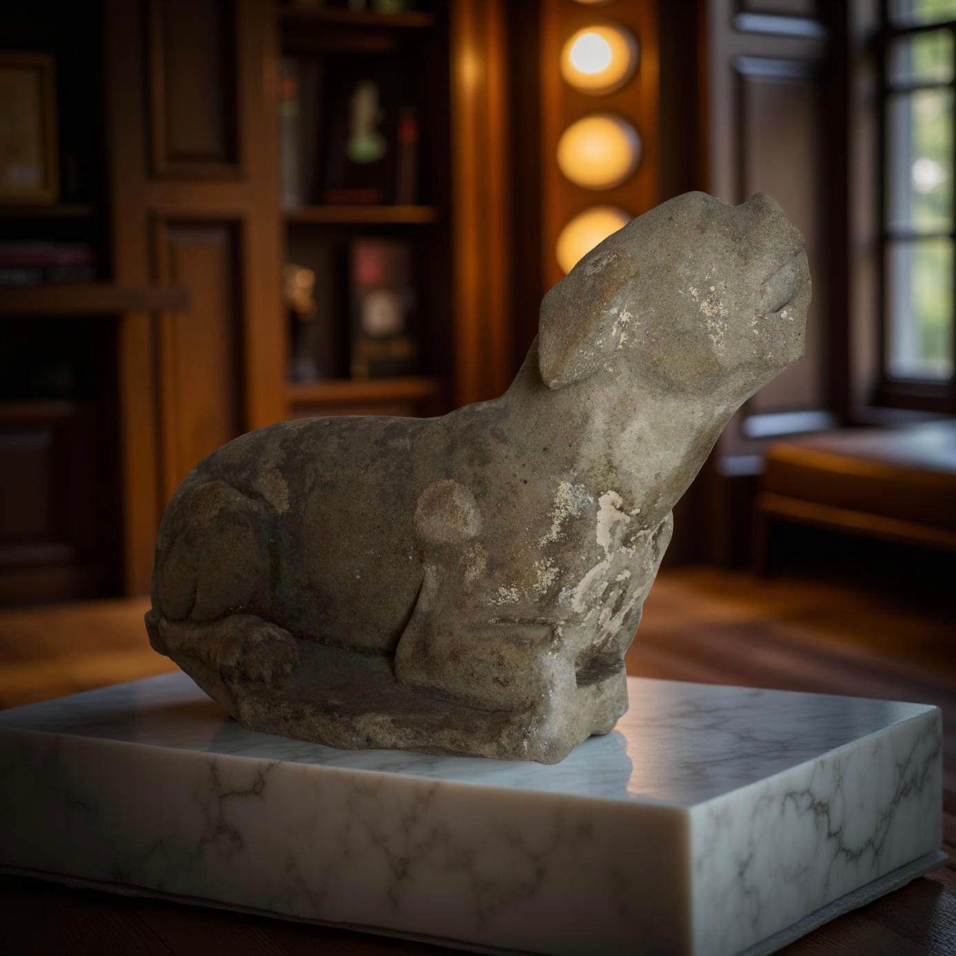 Levriero Grande Scultura Rinascimentale in Pietra Serena Firenze XVI secolo in vendita 2